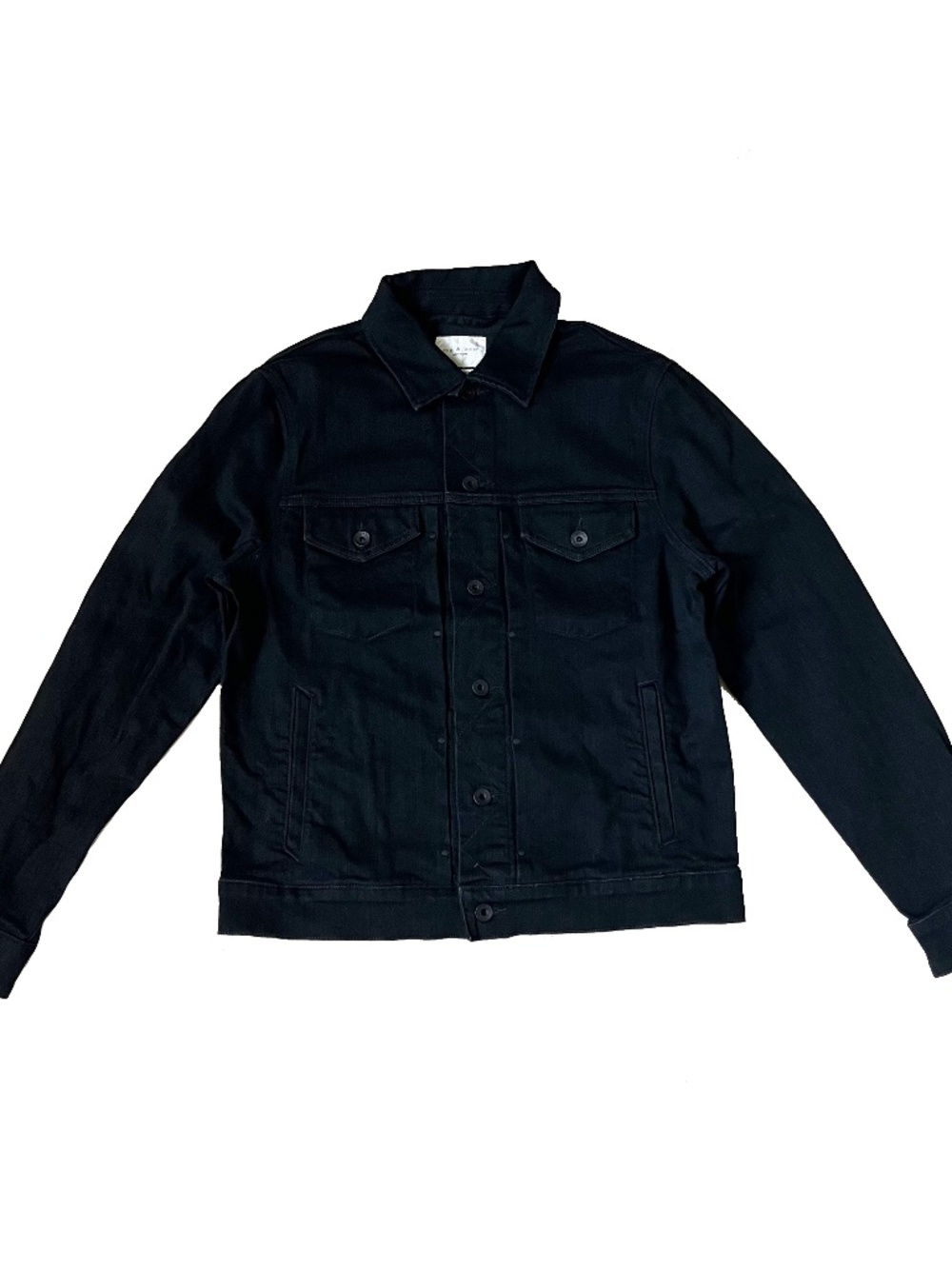 Rag & Bone New York Black Denim Jacket Designer Trucker Made in USA